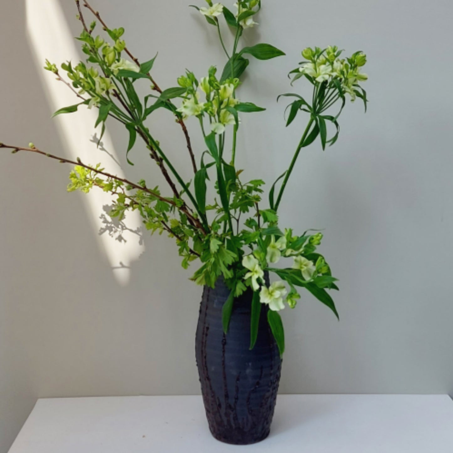 Brown-black dripped vase