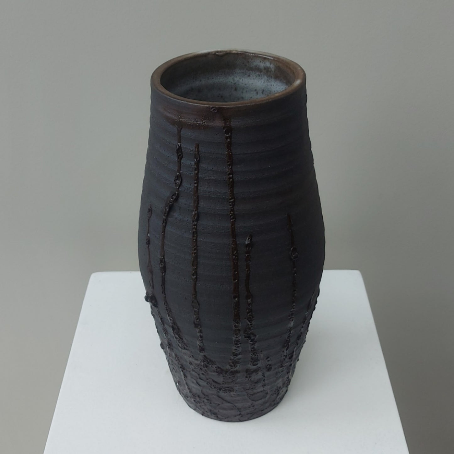 Brown-black dripped vase