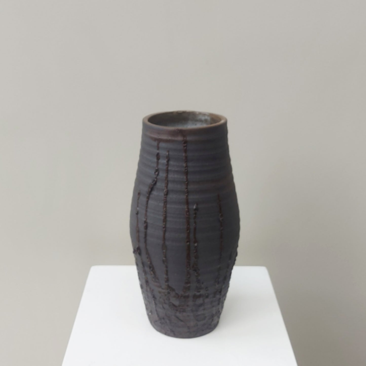 brown-black dripped vase